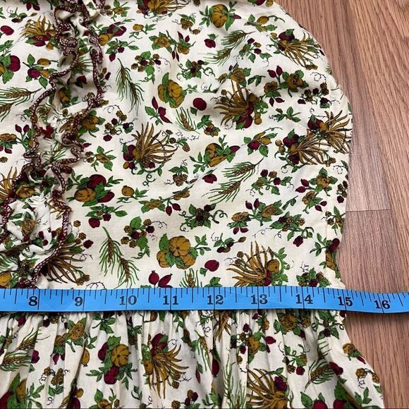 Vintage 70’s Handmade Autumn Novelty Print Sundress S - Picture 7 of 11